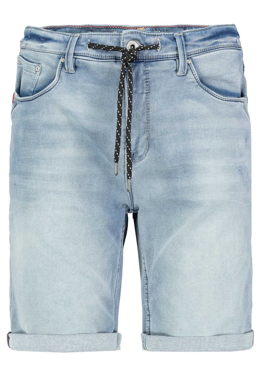 SUBLEVEL Kurze Sweat Denim Bermuda Light Blue Shorts